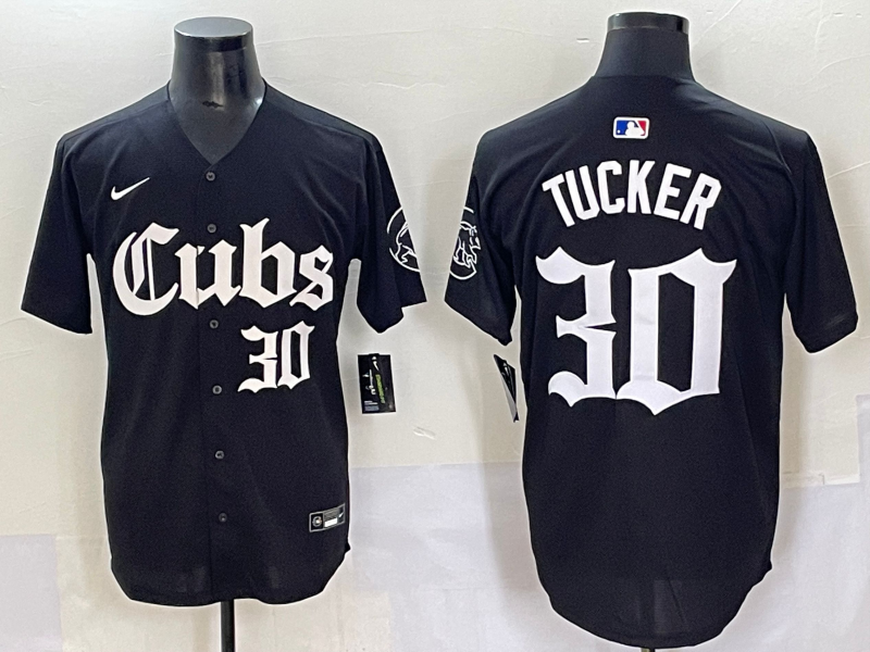 Men's Chicago Cubs Kyle Tucker #30 Black Jersey